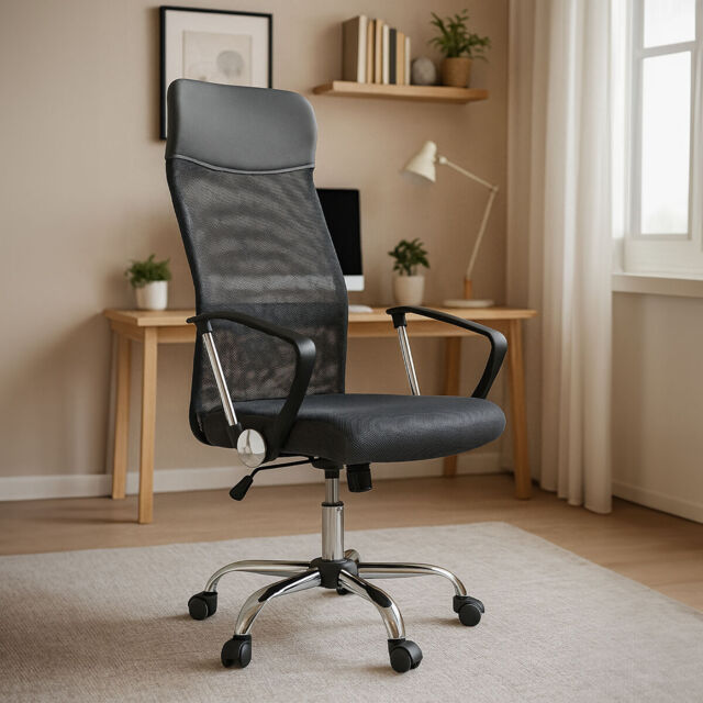 Grey Mesh Home Office Chair - Brent - image 1