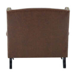 Fulham Brown Leather Effect Wing Armchair - thumbnail 6