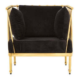 Novo Chair With Gold Finish Tapered Arms - thumbnail 2