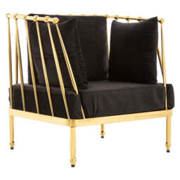 Novo Chair With Gold Finish Tapered Arms - thumbnail 3