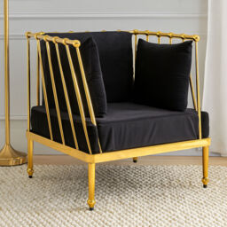 Novo Chair With Gold Finish Tapered Arms - thumbnail 1