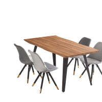 Sofia Rocco Dining Set - Light Grey / Set of 4 / Oak