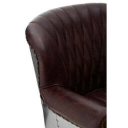 Victor Brown Leather Quilted Armchair - thumbnail 5