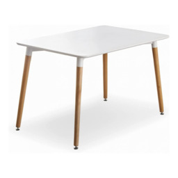 White Halo Dining Table & Set of 4 Lorenzo Jamie Tulip Dining Chairs with Padded Seat - thumbnail 4
