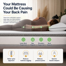 Brightr® Titan Mattress Topper - Firm & Medium Firm - 5 cm Reversible - Enhanced Back & Hip Support for Soft Mattresses - EU Double 140x200cm - thumbnail 6