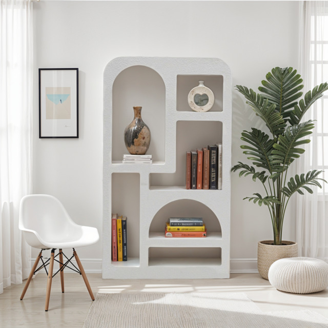 Udaipur Tall Geometric Bookcase - image 1