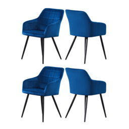 Camden Cosmo LUX Dining Set, a Table and Chairs Set of 4, Black/Dark Grey - thumbnail 3
