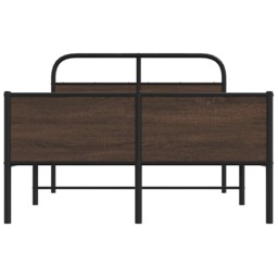 Bed Frame without Mattress 120x190 cm Brown Oak Engineered Wood - thumbnail 5