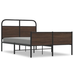 Bed Frame without Mattress 120x190 cm Brown Oak Engineered Wood - thumbnail 2