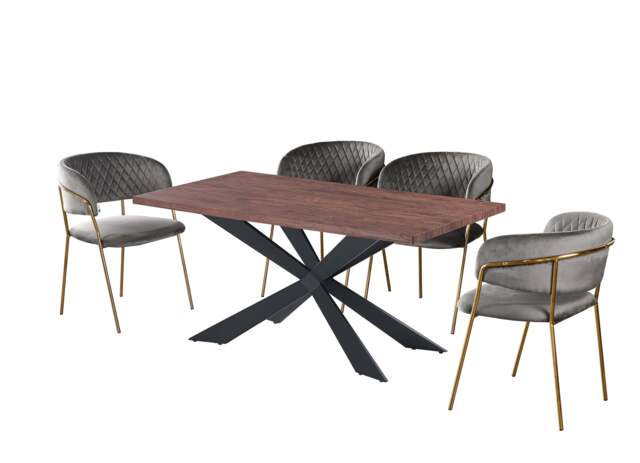 Atarah Duke Dining Set - Grey / Set of 4