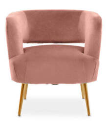 Larissa Pink Velvet Curved Chair - thumbnail 2