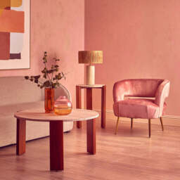 Larissa Pink Velvet Curved Chair - thumbnail 3