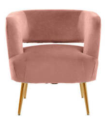 Larissa Pink Velvet Curved Chair - thumbnail 6