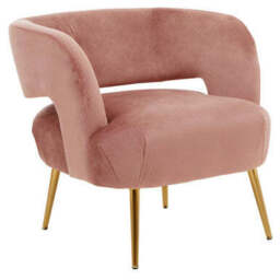 Larissa Pink Velvet Curved Chair - thumbnail 4