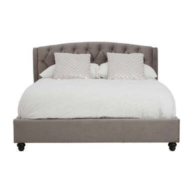 Grey Velvet King Bed - Josephine - image 1