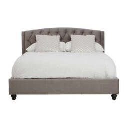 Grey Velvet King Bed - Josephine