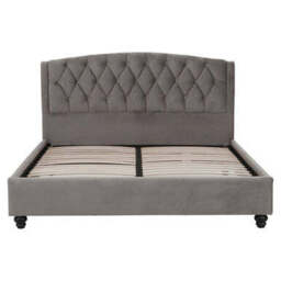 Grey Velvet King Bed - Josephine - thumbnail 4