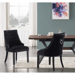 Blaze Walnut Dining Table and Set of 4 Black Windsor Dining Chairs - thumbnail 3