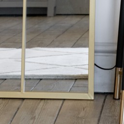 Tomi - Full Length Gold Metal Arched Lattice Window Mirror - 200cm x 120cm - thumbnail 2