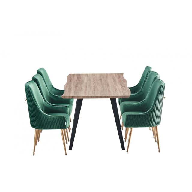Soho Rocco Dining Set - Green / Set of 6