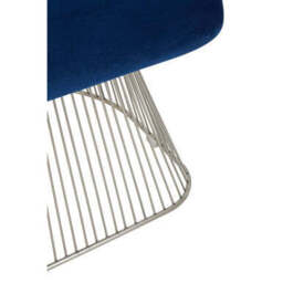 Anzio Navy Blue Velvet And Brushed Silver Chair - thumbnail 6