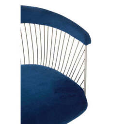 Anzio Navy Blue Velvet And Brushed Silver Chair - thumbnail 5