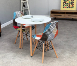 Patchwork Halo Dining Table Set - Set of 2 Patchwork Retro Tower Chairs & a Halo Dining Table - thumbnail 6