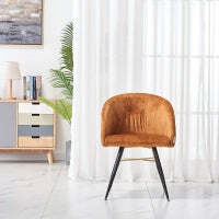 Vittorio Duke Oak LUX Dining Set with 6 Tan Velvet Chairs - thumbnail 4