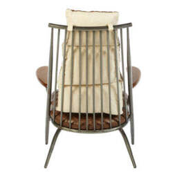 Hoxton Brown Leather Quilted High Back Chair - thumbnail 5