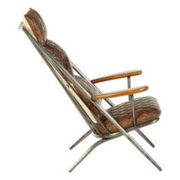 Hoxton Brown Leather Quilted High Back Chair - thumbnail 4