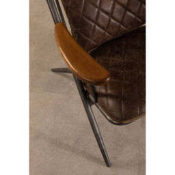 Hoxton Brown Leather Quilted High Back Chair - thumbnail 6