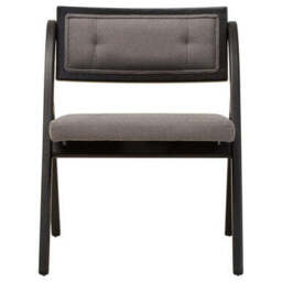 Cebu Black Wood Folding Chair with Grey Fabric Seat - thumbnail 2
