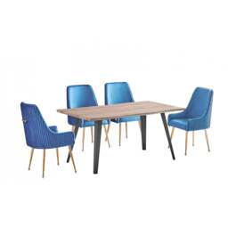 Soho Rocco Dining Set - Blue / Set of 4