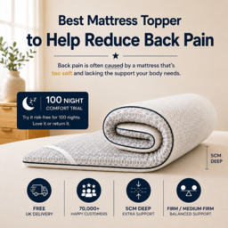 Brightr® Titan Mattress Topper - Firm & Medium Firm - 5 cm Reversible - Enhanced Back & Hip Support for Soft Mattresses - EU King 160x200cm