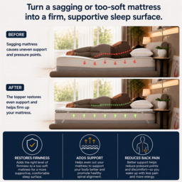 Brightr® Titan Mattress Topper - Firm & Medium Firm - 5 cm Reversible - Enhanced Back & Hip Support for Soft Mattresses - EU King 160x200cm - thumbnail 5