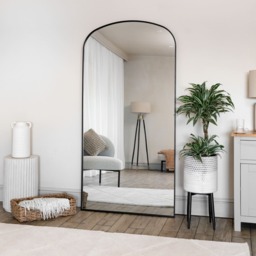 Yoko - Full Length Black Metal Gentle Arch Mirror - 180cm x 90cm - thumbnail 4