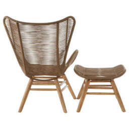 Sisal Latte Rope Lounge Chair And Footstool - thumbnail 6