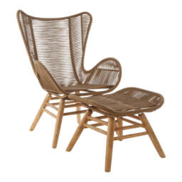 Sisal Latte Rope Lounge Chair And Footstool - thumbnail 4