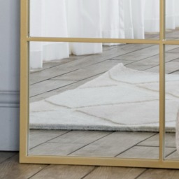 Kyō - Full Length Gold Metal Rectangle Lattice Grid Mirror - 180cm x 90cm. - thumbnail 2