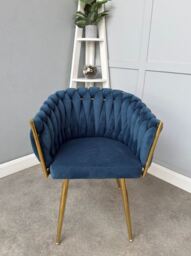 Roma Knot Dining Chair - Blue - thumbnail 2