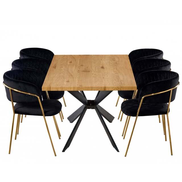 Atarah Duke LUX Dining Set - Black / Set of 6