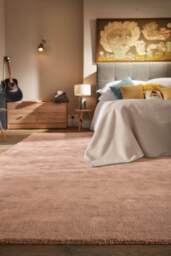 Hush Solid Coral Pink Luxury Rug - thumbnail 2