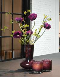 Vase Glass LOFLO - PLUM - H25 D19 cm - thumbnail 4
