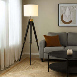 Tripod Floor Lamp with Black Base - Malvern - thumbnail 3