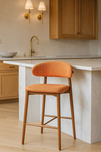 Haruto Bar Stool - 65cm / Warm Orange / Set of 2