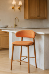 Haruto Bar Stool - 65cm / Warm Orange / Set of 2