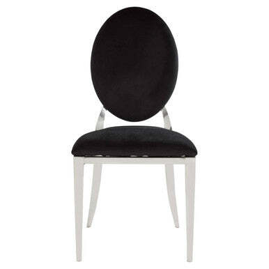 Sarita Black Velvet Stackable Dining Chair with Silver Finish Frame - image 1