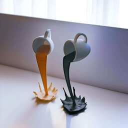 The Dripping Coffee Sculpture - White Black