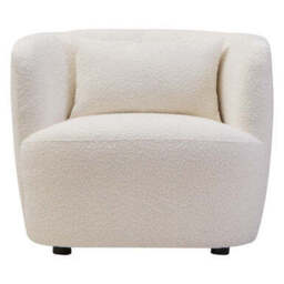 Bruge Cream Fabric Chair with Curved Back - thumbnail 2