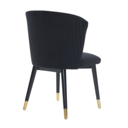 Sofina Modern Velvet Dining Chair with Tufted Back – Wooden Frame & Gold-Tipped Rubberwood Legs - thumbnail 6